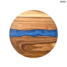 Στρογγυλή σανίδα κουζίνας με μπλε εποξειδική ρητίνη από ξύλο ακακίας – DD557 - Sellzone.bg Στρογγυλή σανίδα κουζίνας με μπλε εποξειδική ρητίνη από ξύλο ακακίας – DD557